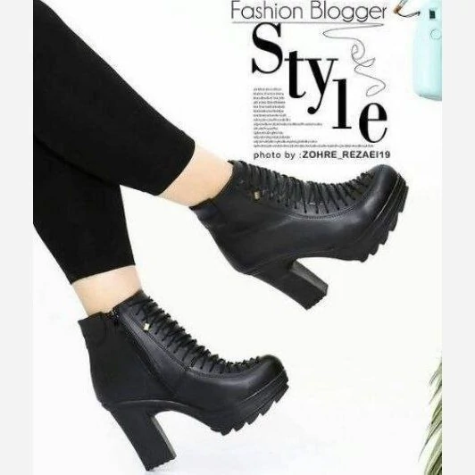 نیم بوت مدل هزاربندی روی سوگو خارجی زیره پیو.طبی پاشنه 10 سانت شیک و خوشپا سایزبندی37.38.39.40