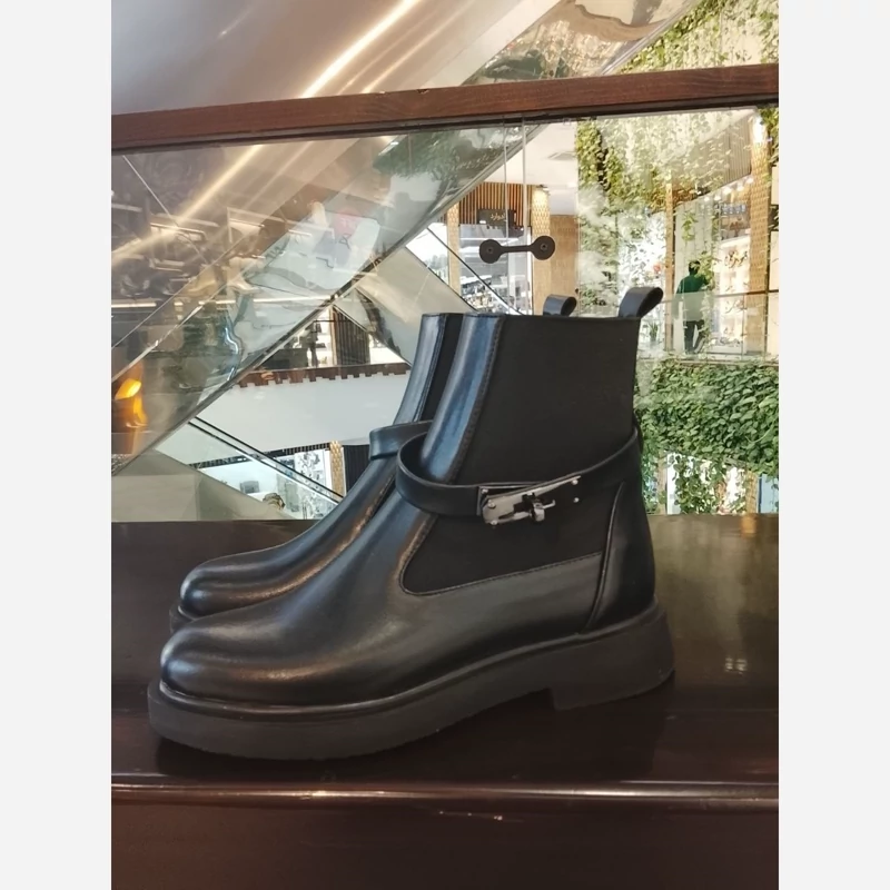 نیم بوت HERMES با  زیره  3 سانت  پیو   استپ دار استر پفک و کرک غالب ترک   کف بندی طبی  شیک و راحت