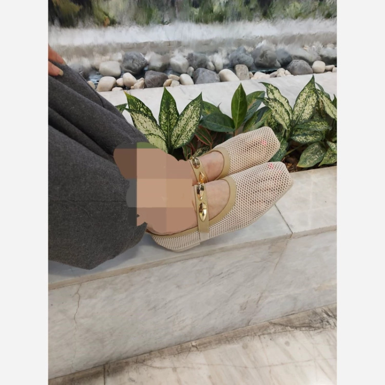 صندل اسپرت عروسکی توری یراق دارارسال رایگان زیره پیو جنس رویه تور گیپور بند کشی کف بندی طبی غالب ترک شیک و راحت